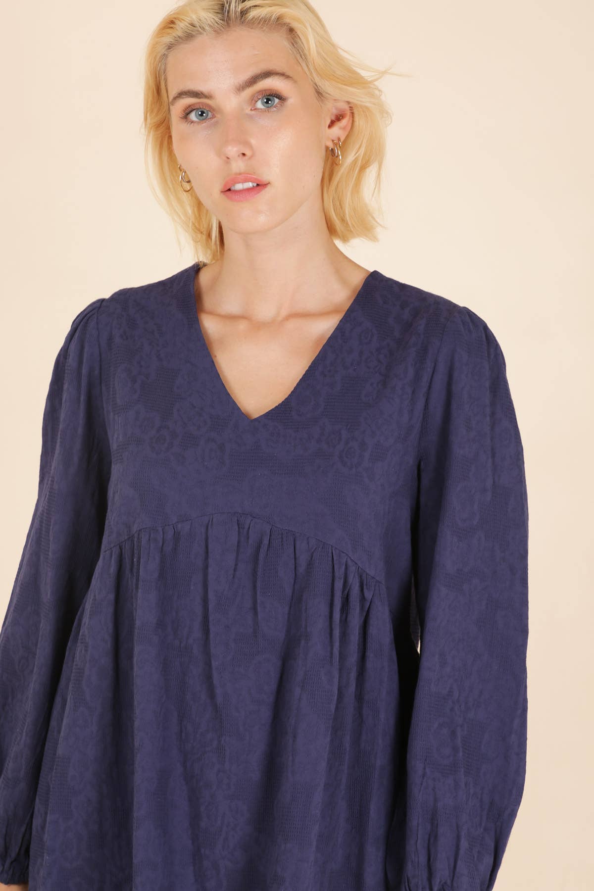 Abito corto Roni in cotone blu navy