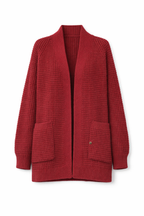 Cappotto cardigan in maglia strutturata con cintura
