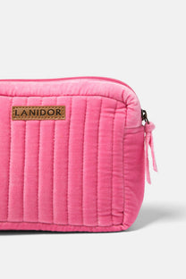 Borsa in velluto trapuntato con logo