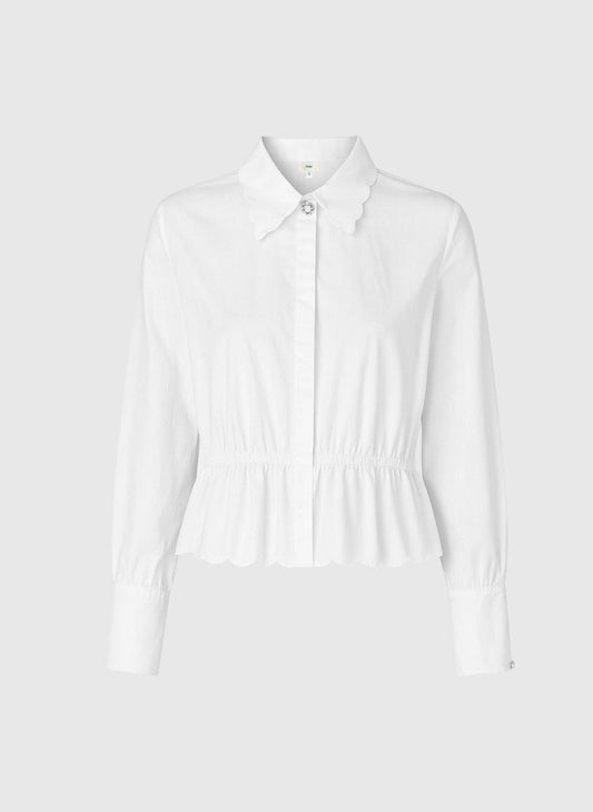 Camicia bianca SANAMA con colletto smerlato