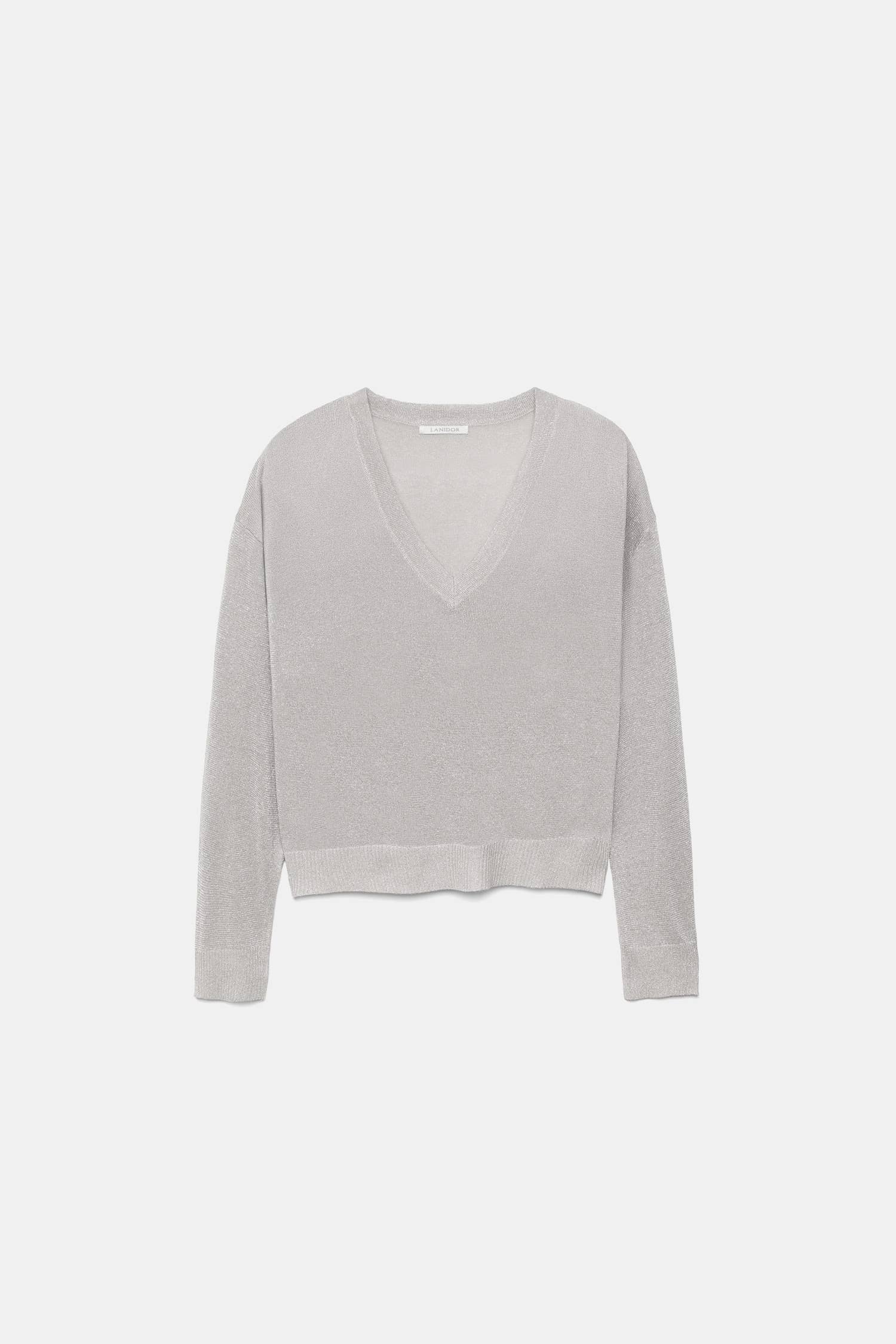 Maglione a maglia rasata con dettagli metallici