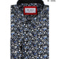 Camicia comfort a fantasia Liberty blu marino