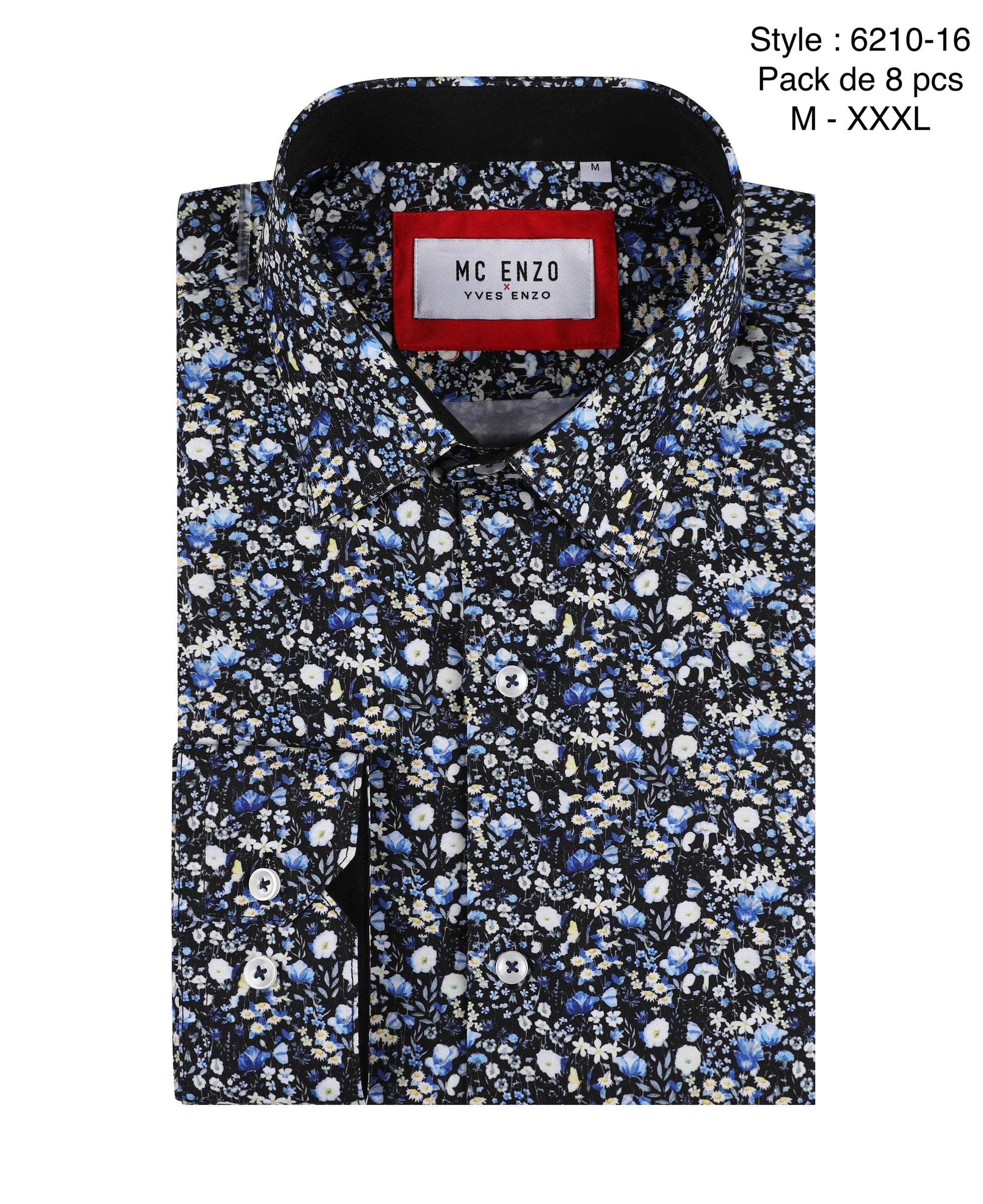 Camicia comfort a fantasia Liberty blu marino