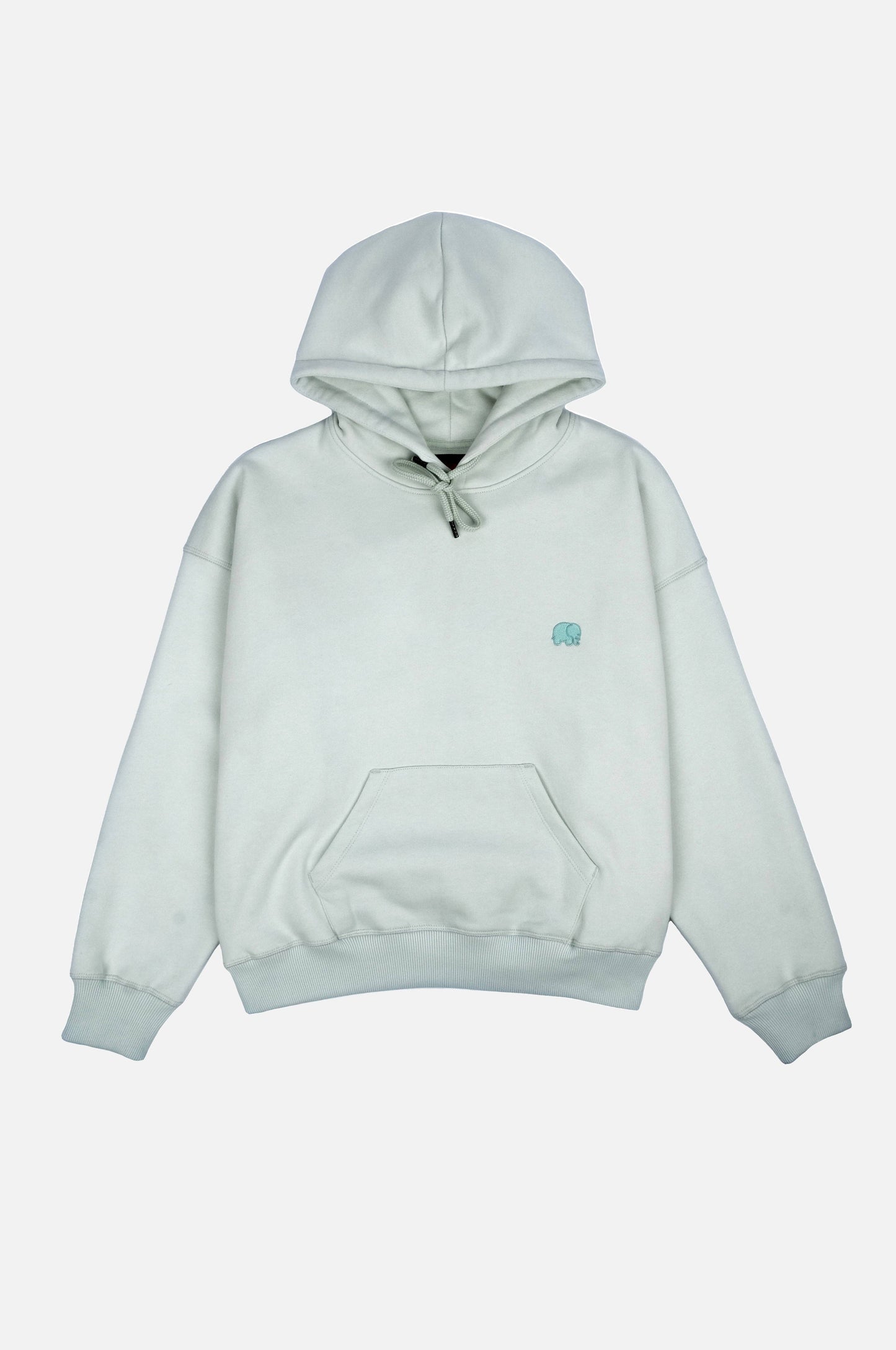Felpa oversize donna in cotone biologico verde menta con cappuccio