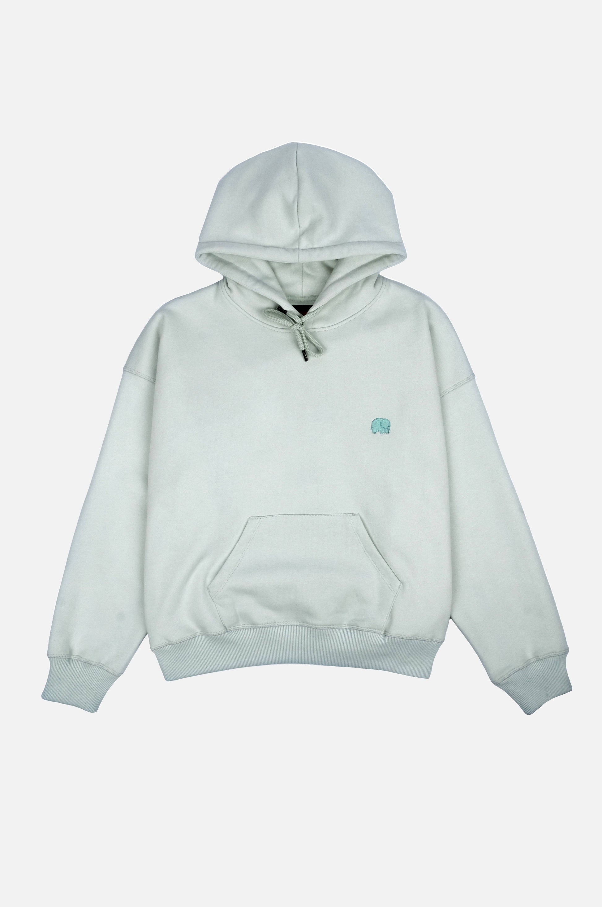Felpa oversize donna in cotone biologico verde menta con cappuccio