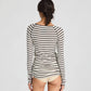 Top in lana Amalie a righe grigio scuro reverse