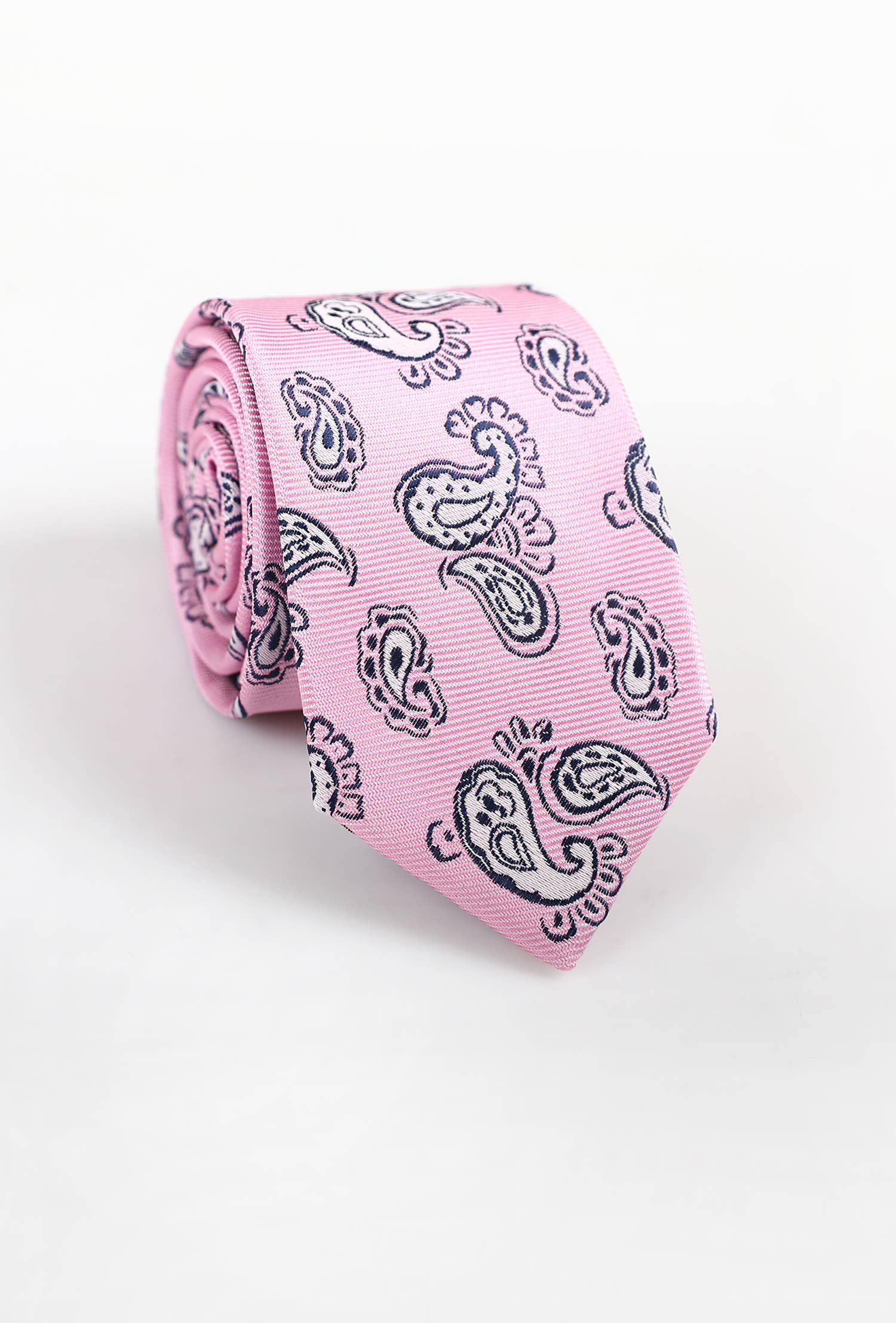 Cravatta fantasia paisley rosa