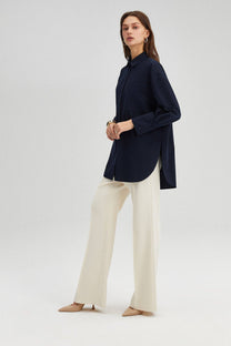 Camicia oversize relax fit in popeline misto cotone