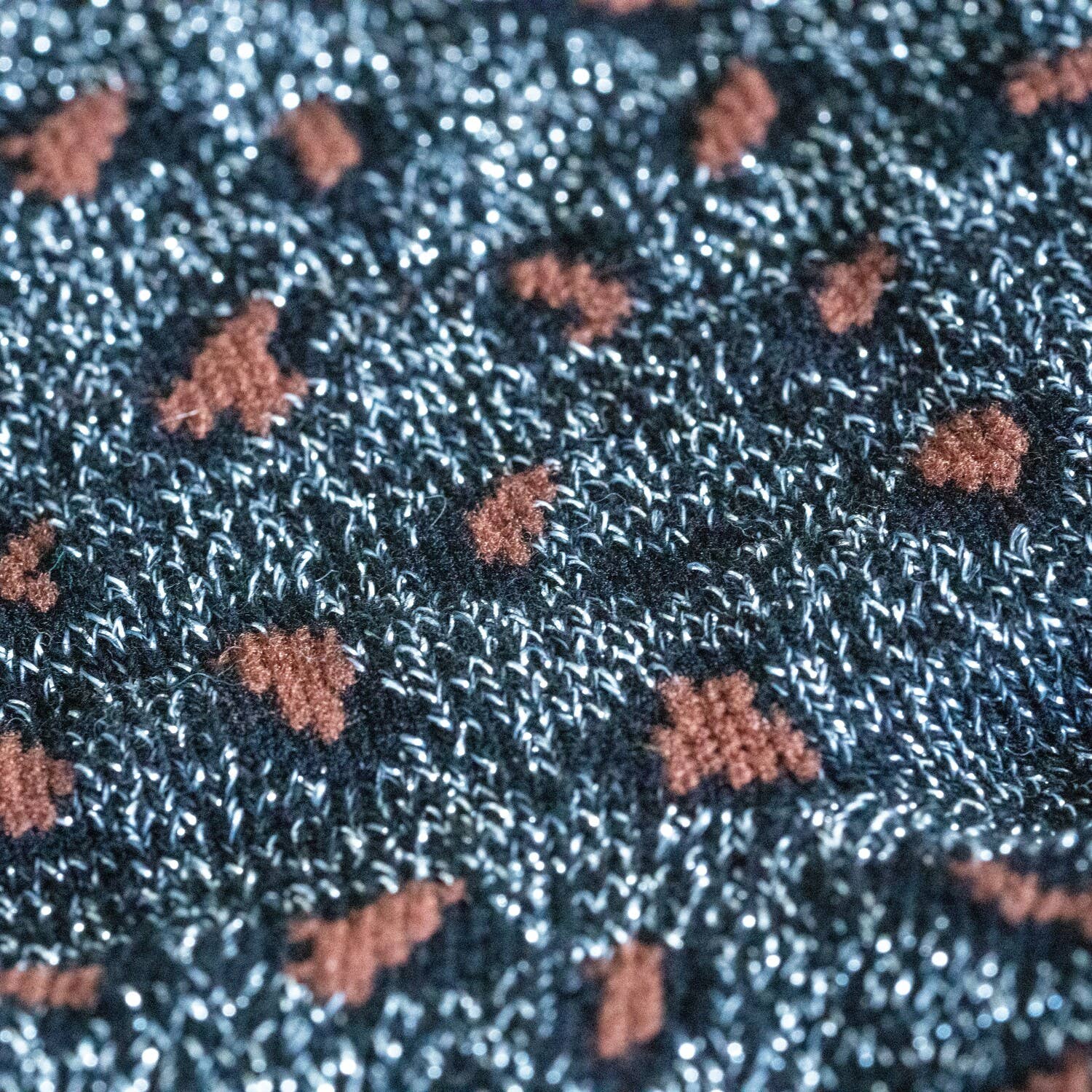 Calze leopardate glitter nero e argento in cotone pettinato