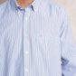 Camicia uomo a righe blu in cotone misto