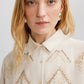 Camicia oversize in lino testurizzato con ricamo