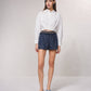 Camicia corta in cotone bianca