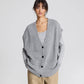 Gilet Thea in lana di agnello grigio mélange