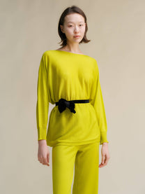 Pullover oversize a barchetta in lana merino extrafine