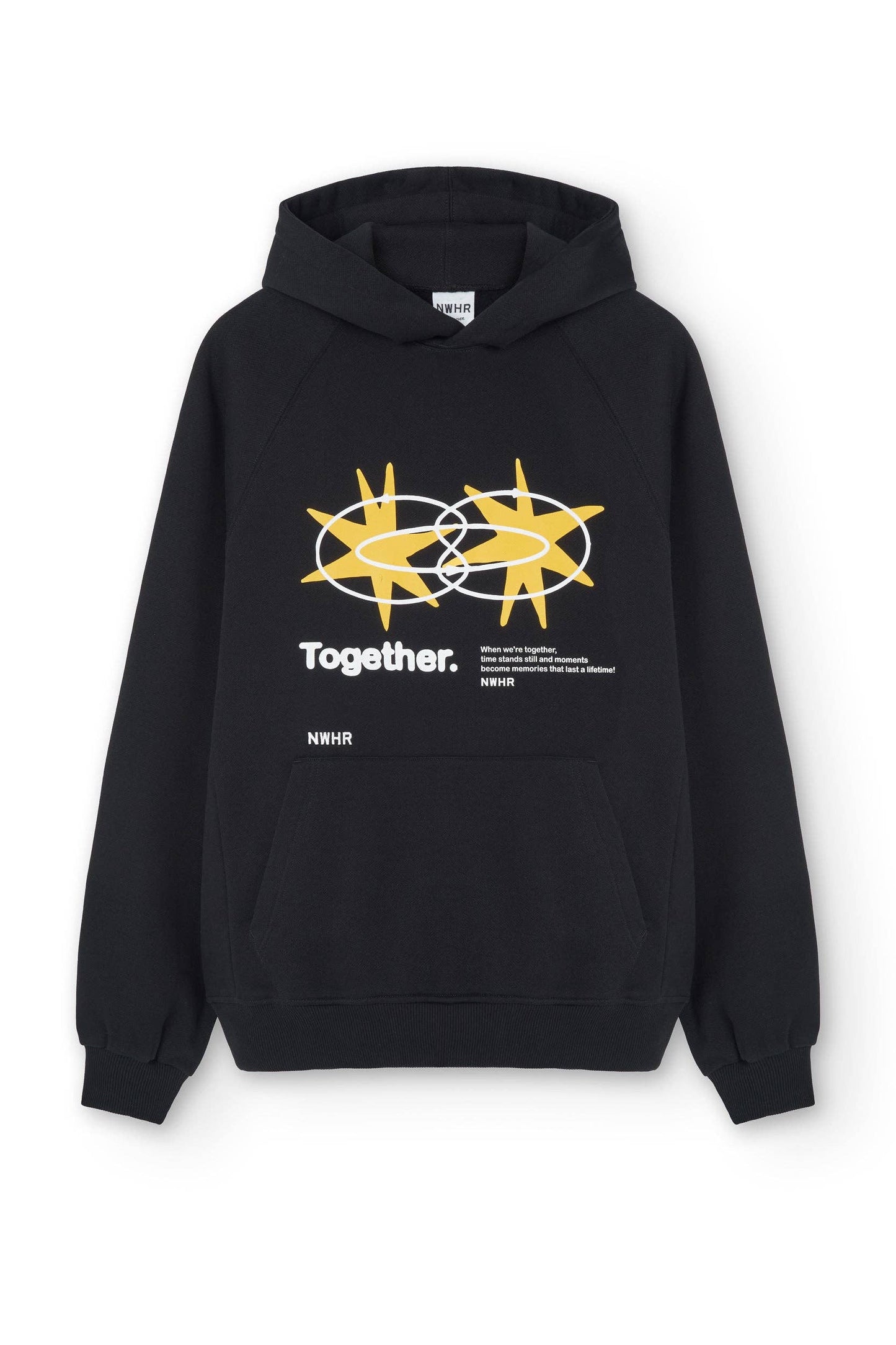 Felpa con cappuccio oversize Star nera in cotone biologico