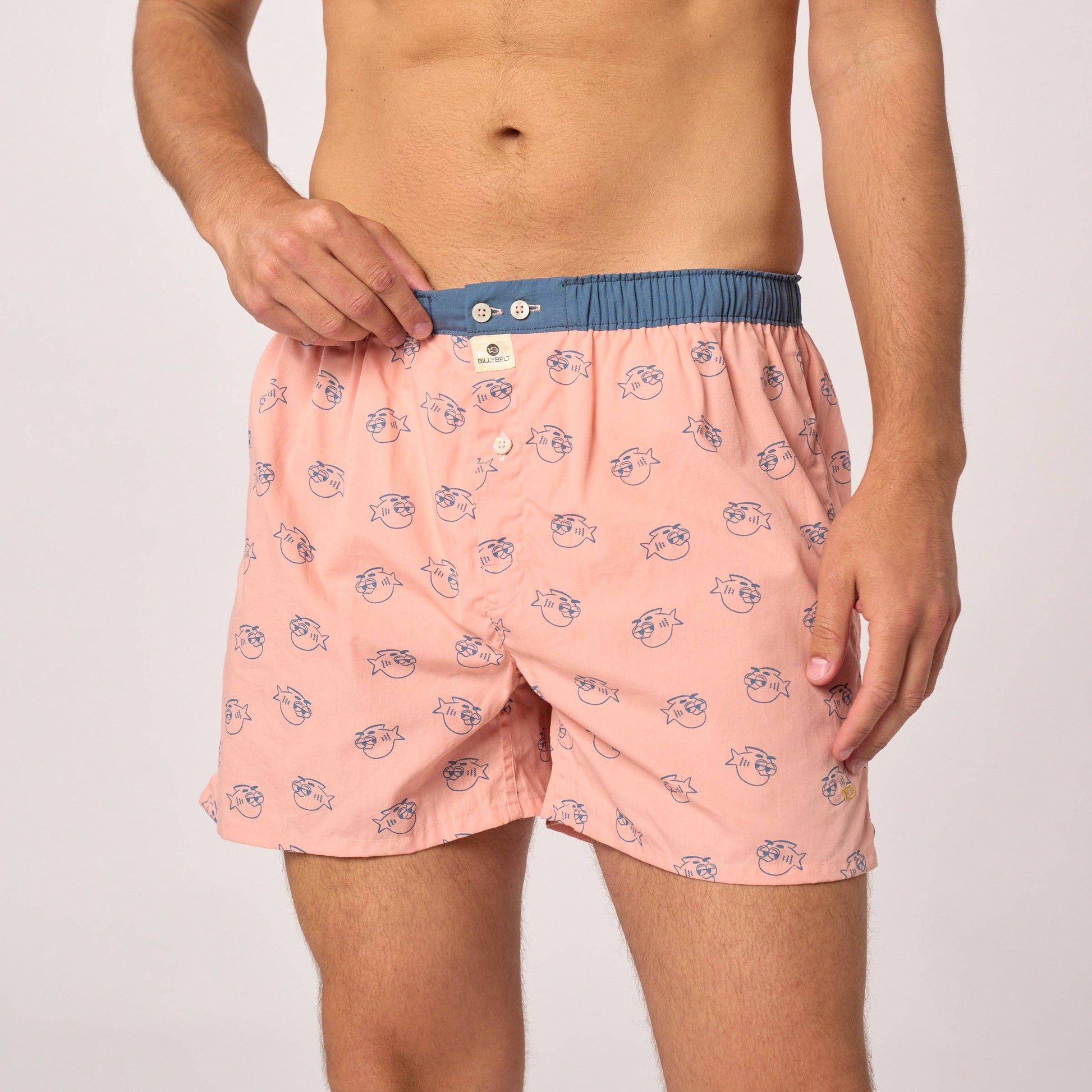Boxer in cotone biologico con fantasia piranha Billychill