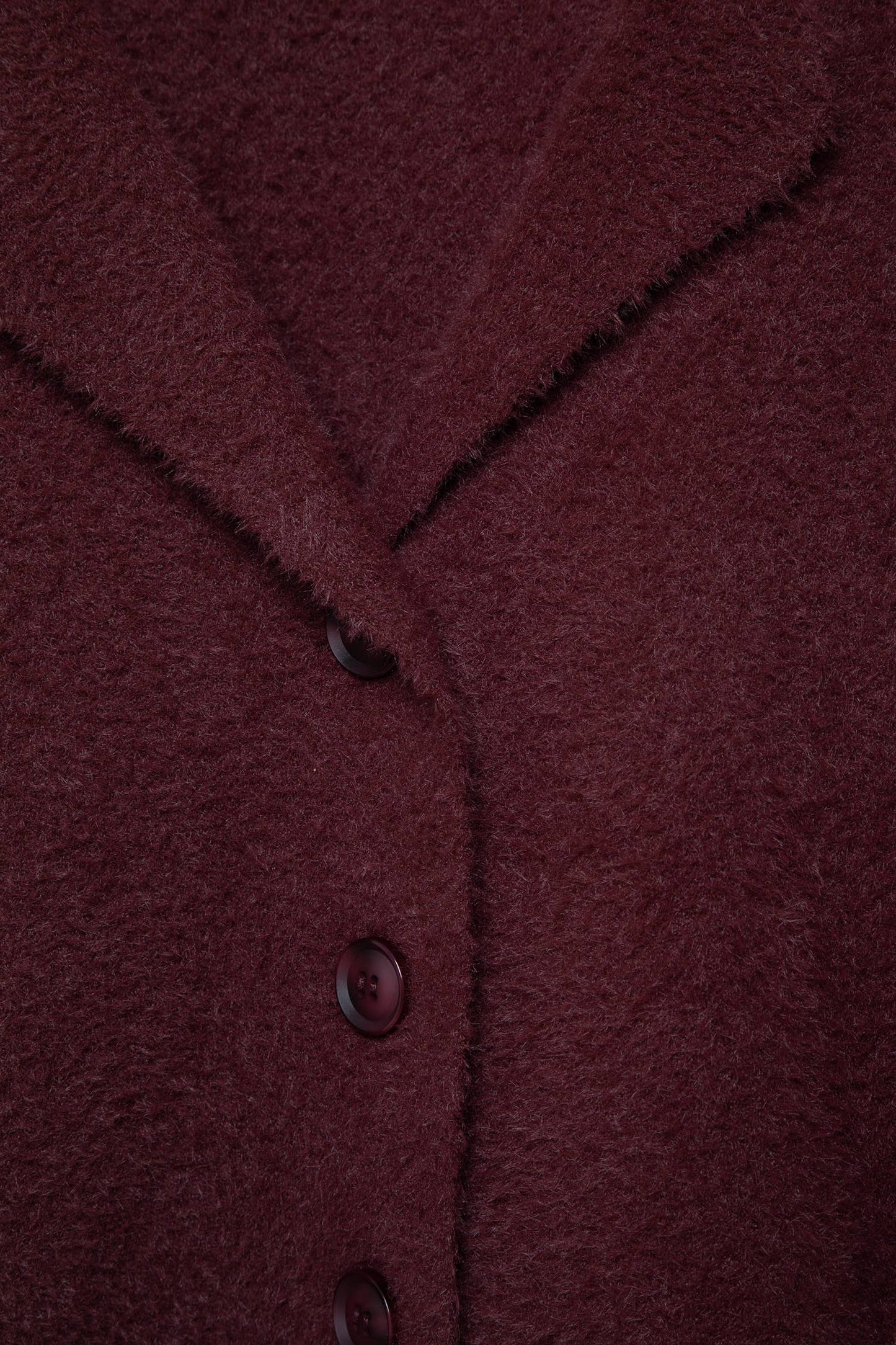 Cappotto corto in pelliccia sintetica bordeaux