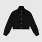 Gilet in maglia nero con collo alto e bottoni