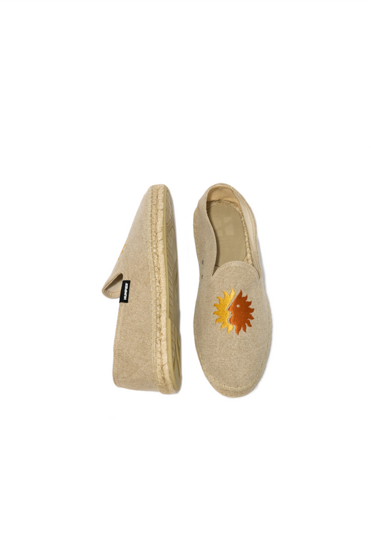 Espadrillas mediterranee in lino con ricamo sole