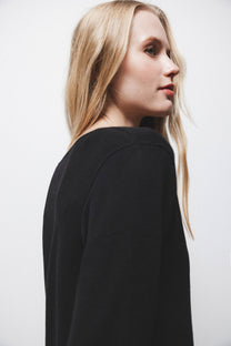 Maglione in maglia rasata con scollo a V