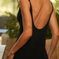 Abito lungo con spalline sottili in maglia fredda