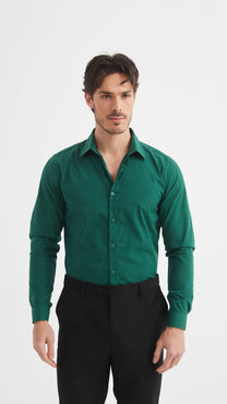 Camicia verde slim fit da uomo