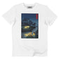 T-shirt bianca con stampa anime e lucciole luminose