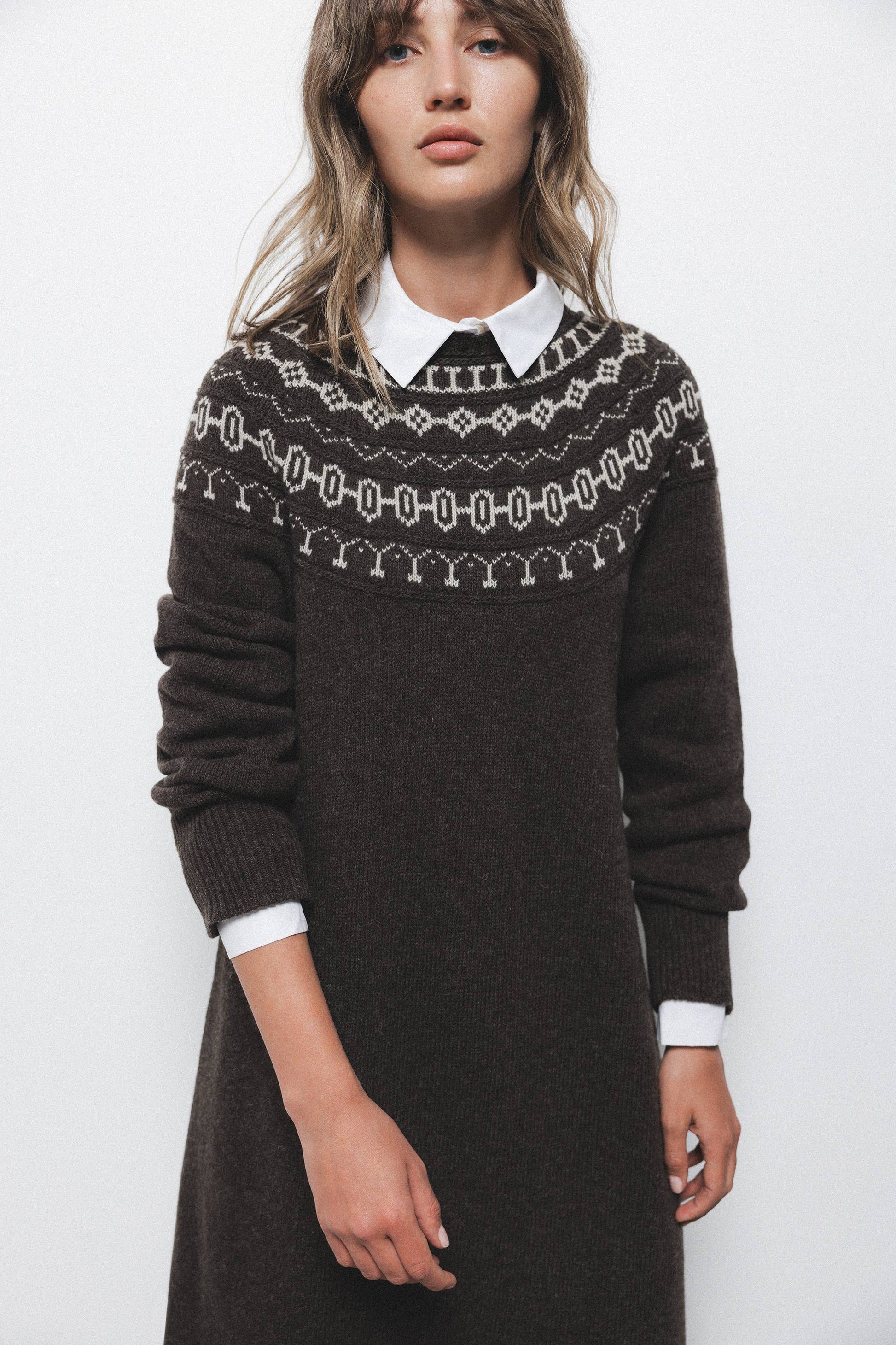 Abito in maglia jacquard