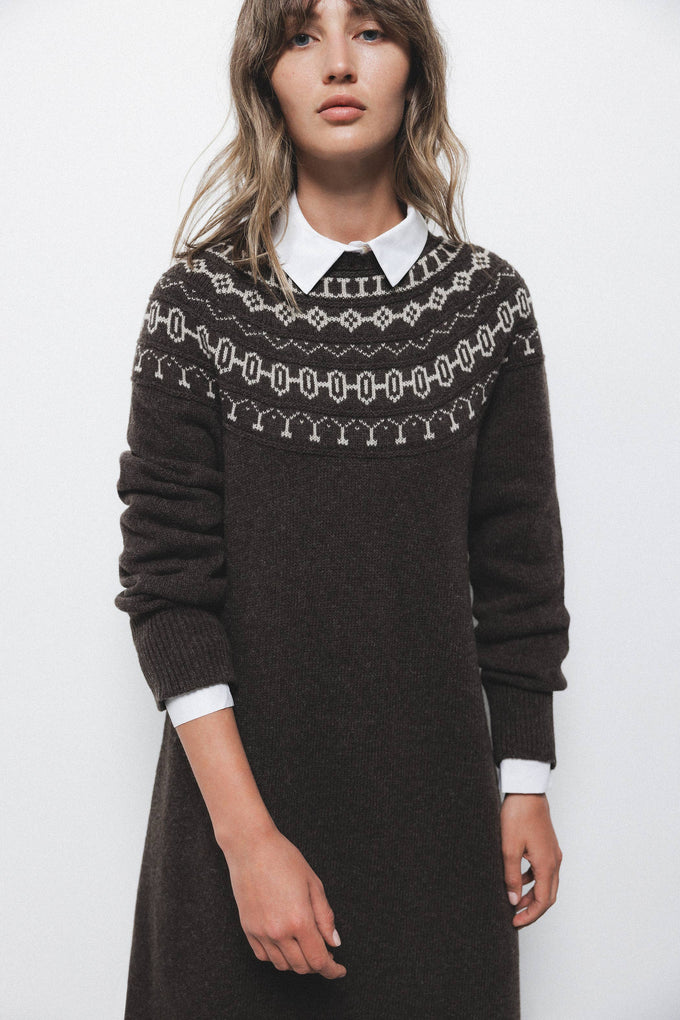 Abito in maglia jacquard