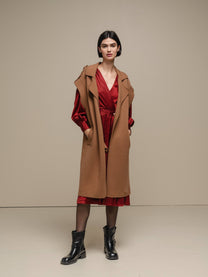 Gilet cappotto lungo smanicato da donna