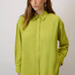 Camicia in popeline oversize verde lime