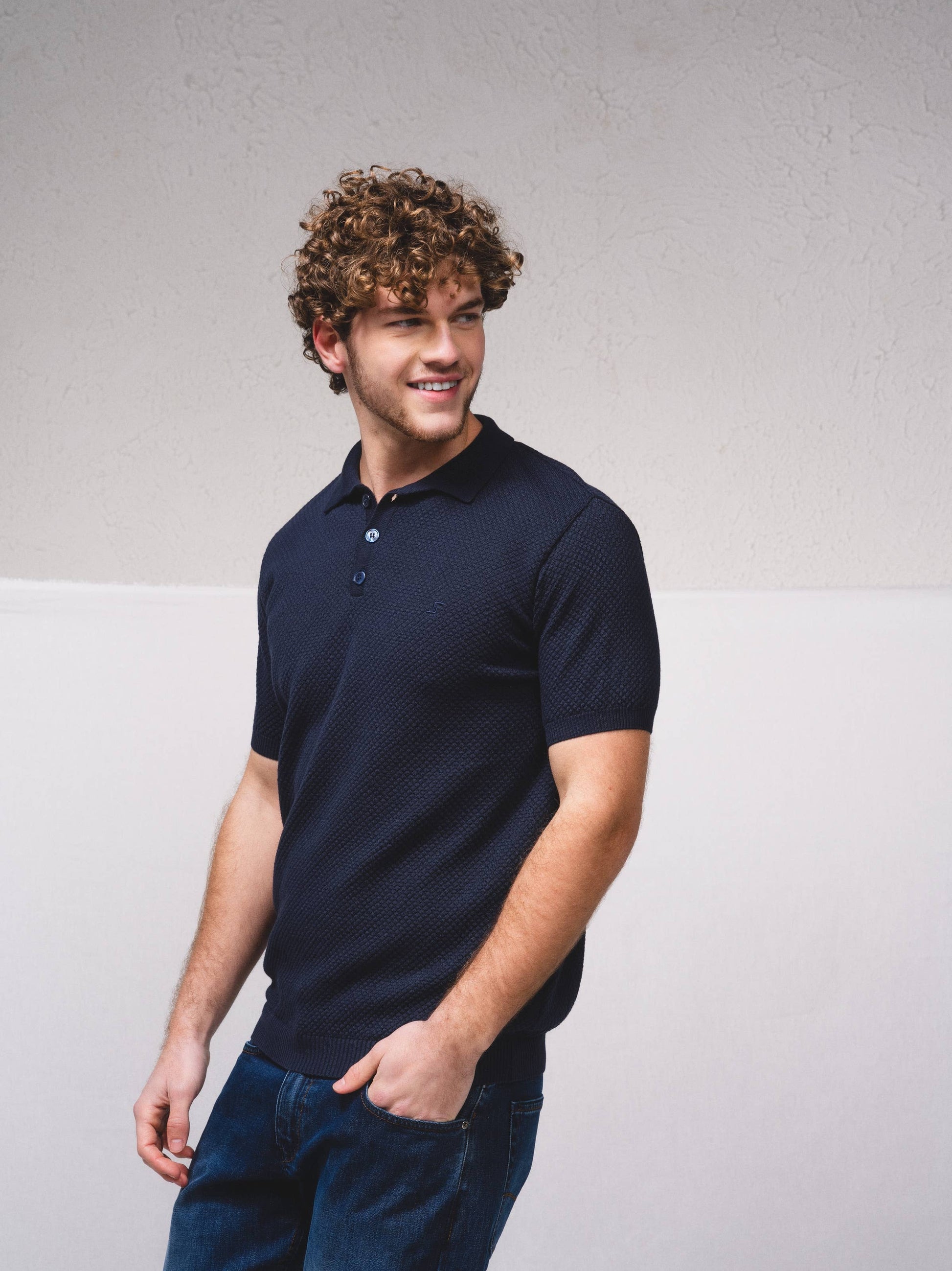 Polo in maglia di cotone a manica corta