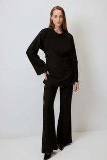 Blusa in crêpe con incrocio