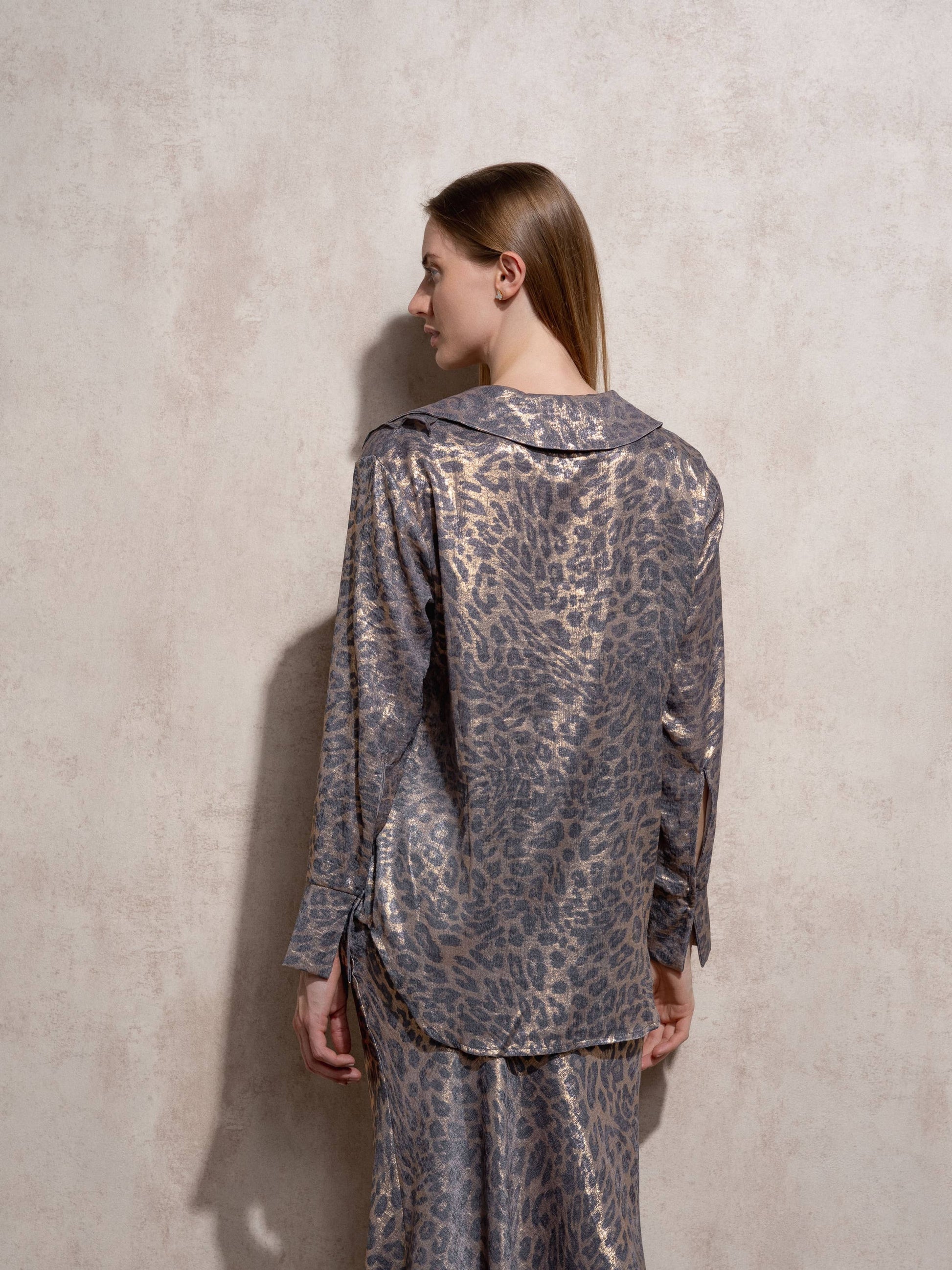 Blusa animalier in poliestere
