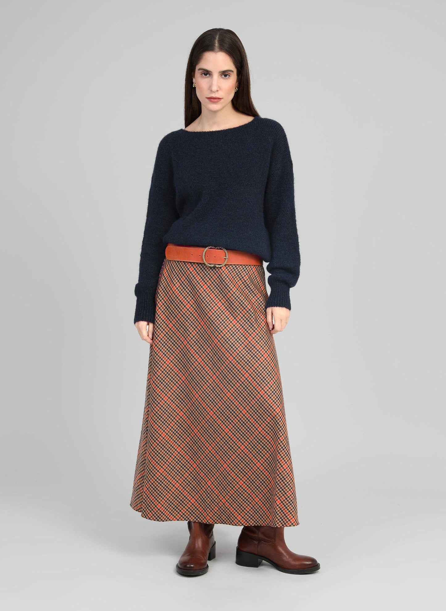 Maglione girocollo oversize blu navy da donna