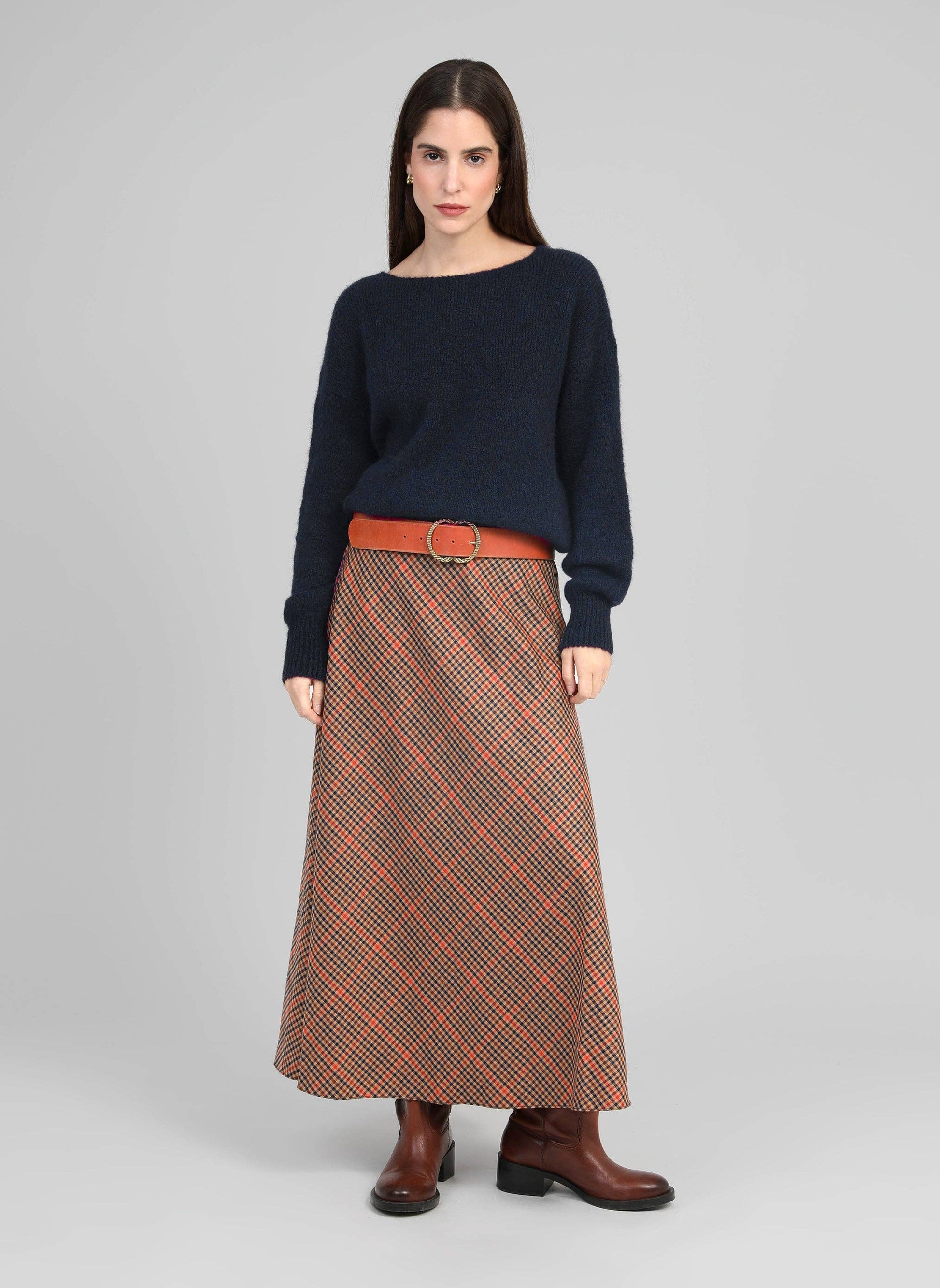 Maglione girocollo oversize blu navy da donna