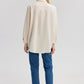 Camicia oversize in lino testurizzato con ricamo