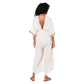 Tuta lunga estiva boho in cotone con scollo a V