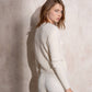 Maglione girocollo a trecce in maglia