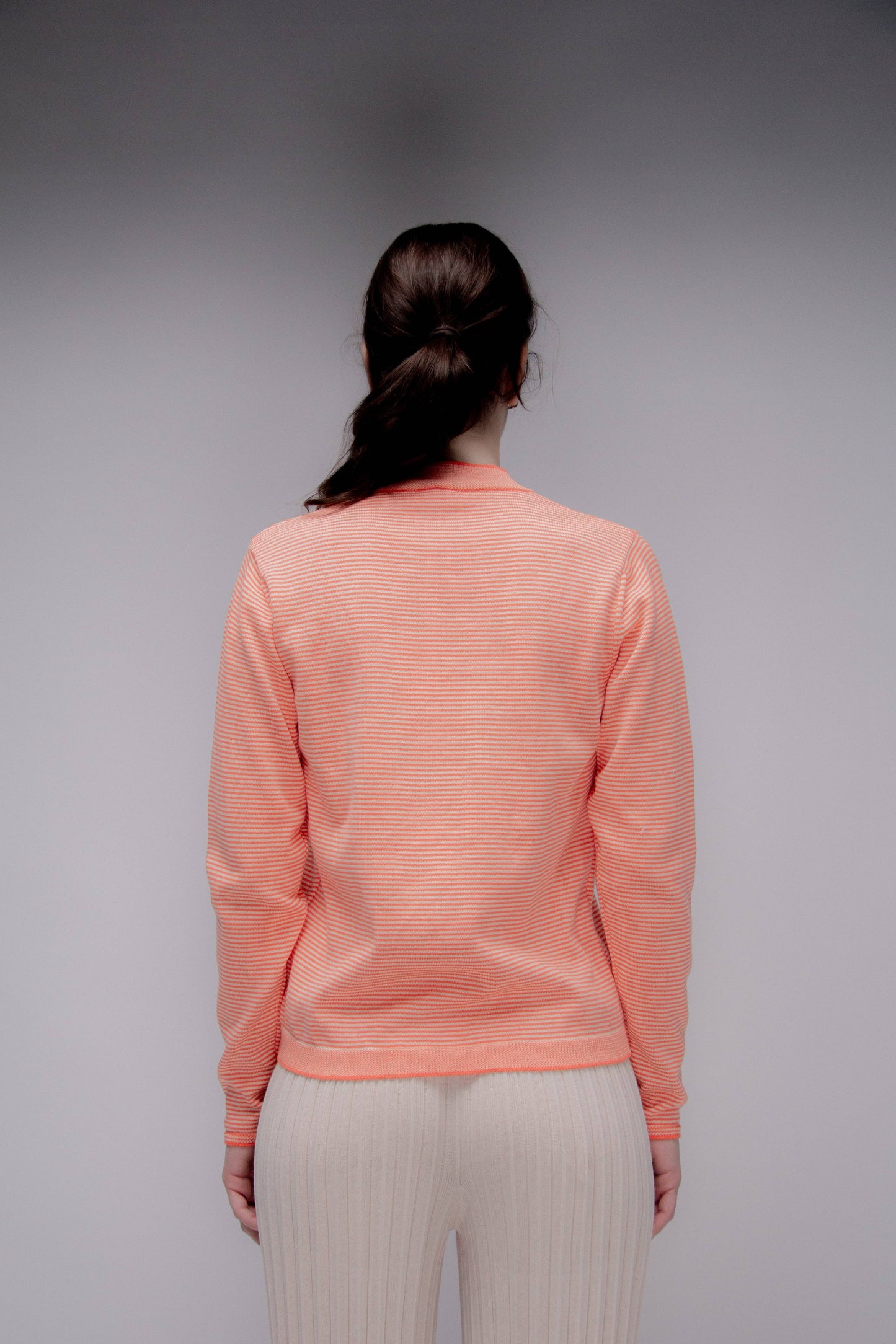 Maglione girocollo a righe in cotone Pima