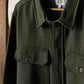 Overshirt in twill riciclato verde salvia scuro