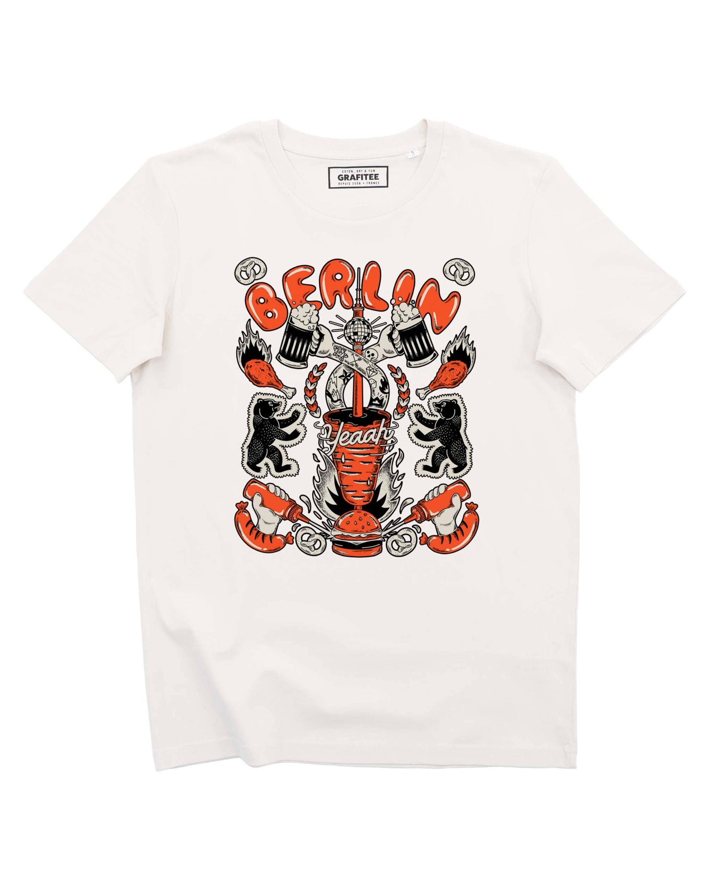 T-shirt Berlino con stampa in cotone biologico