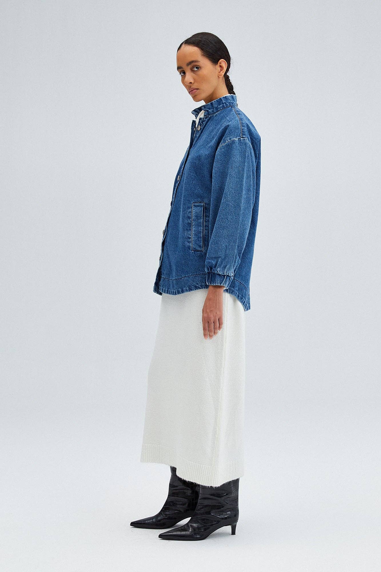 Giacca bomber oversize in denim