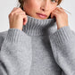 Maglione dolcevita in lana d’agnello grigio mélange