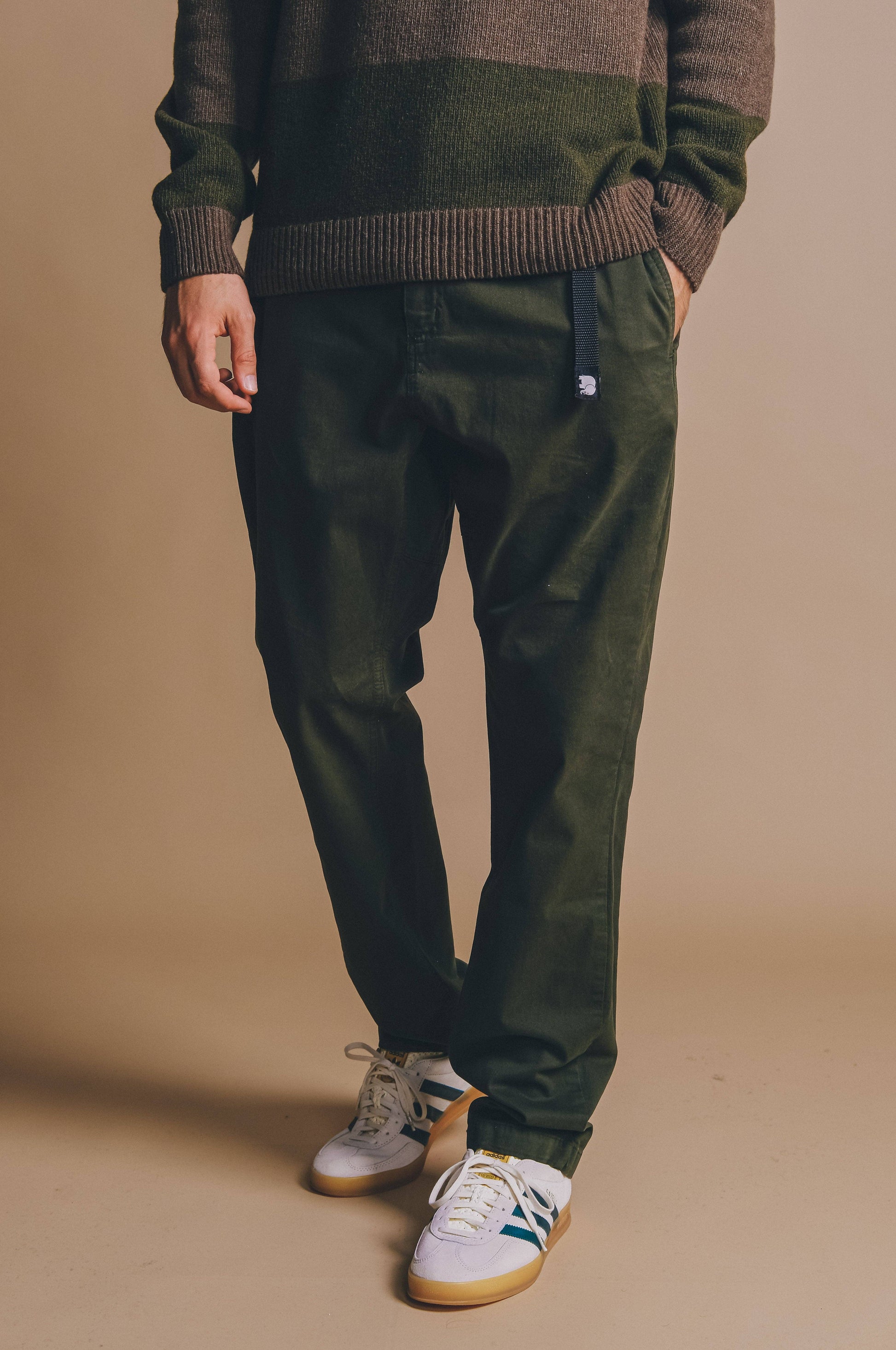 Pantaloni da arrampicata in cotone Ecodye verde oliva scuro