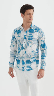Camicia slim fit stampata premium