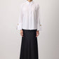 Camicia corta in popeline con polsini ampi