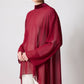 Tunica in chiffon con dettagli in velluto
