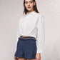 Camicia corta in cotone bianca