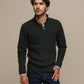 Maglione polo in maglia con zip da uomo